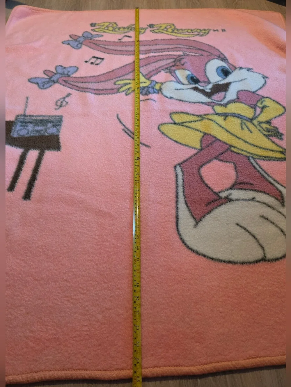 Vintage RARE 1993 Tiny Toons Adventures Babs Bunny 55x45 Pink Throw